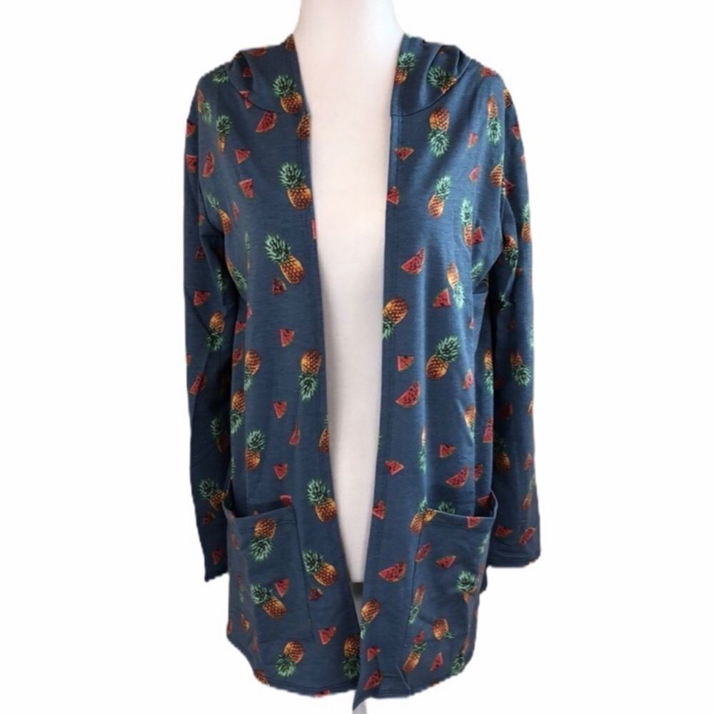 Amelia James Mystic Pineapple Hooded Cardigan Size 3XL NWT